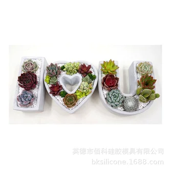 BK2012-14 new product clear water concrete concrete flowerpot silicone mold I love you series IOU
BK2012-14 new product clear water concrete concrete flowerpot silicone mold I love you series IOU