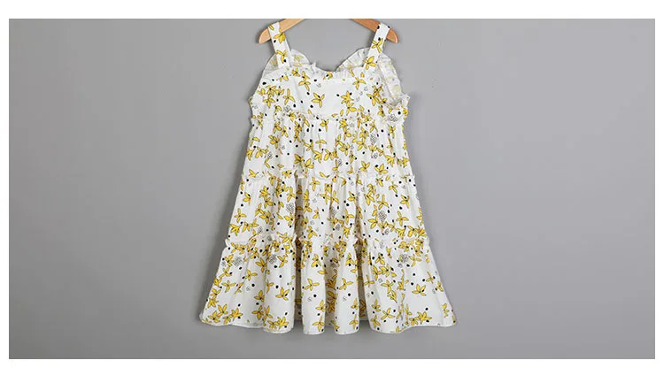 v-neck printed suspender dress baby big girls summer 2018 sundress clothing children kids dresses for girls party wear clothes (8)