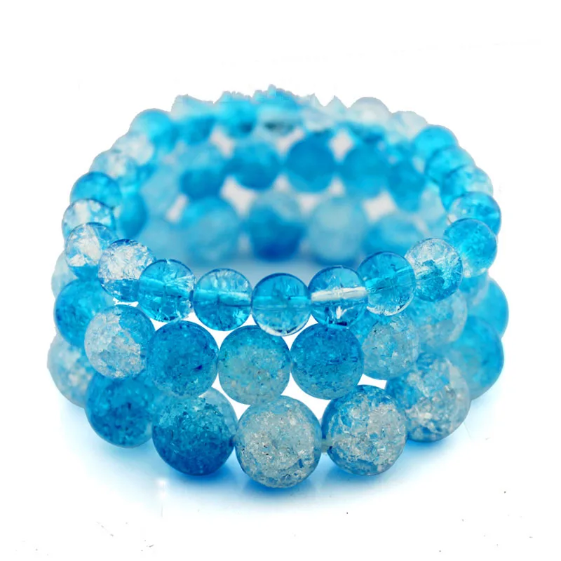 Handmade Ocean Blue Blasting Crack Quartz Crystal Bracelets Natural Stone Lava Round Beads Elasticity Rope Hand Strings Jewelry
Handmade Ocean Blue Blasting Crack Quartz Crystal Bracelets Natural Stone Lava Round Beads Elasticity Rope Hand Strings Jewelry