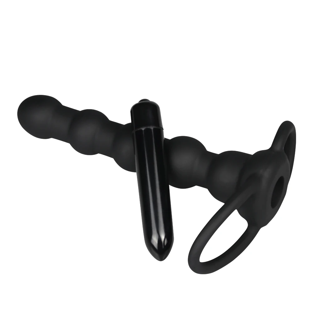 Penis vibrating Anal Plug Fantasy 5.1 Inch Double Prober Penetration Silicone Anal Sex strap-on Dildos for Women Adult Sex Toy 5