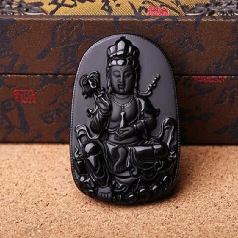 High Quality Fine jewelry Chinese Natural Black obsidian necklace Carved guanyin Black blessing Pendant free bead rope
High Quality Fine jewelry Chinese Natural Black obsidian necklace Carved guanyin Black blessing Pendant free bead rope