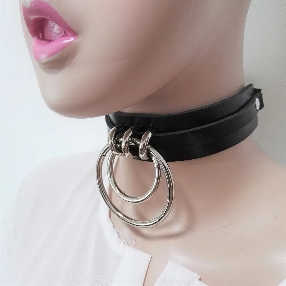 NEW Fashion Sexy handmade Leather Punk chokers Necklace belt Goth Collar Harajuku Two O-Round club party goth Torques bullet
NEW Fashion Sexy handmade Leather Punk chokers Necklace belt Goth Collar Harajuku Two O-Round club party goth Torques bullet