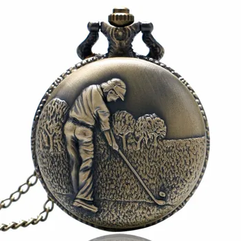 Retro Bronze 3D Golfing Theme Quartz Fob Pocket Watch With Necklace Chain Best Gift for Pocket Watch To Golfer Men With Necklace
Retro Bronze 3D Golfing Theme Quartz Fob Pocket Watch With Necklace Chain Best Gift for Pocket Watch To Golfer Men With Necklace