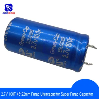 Super Farad Capacitor 2.7V 100F 45*22mm High Frequency Low ESR 2 Pin Super Capacitor for Car Stereo Speaker Battery
Super Farad Capacitor 2.7V 100F 45*22mm High Frequency Low ESR 2 Pin Super Capacitor for Car Stereo Speaker Battery