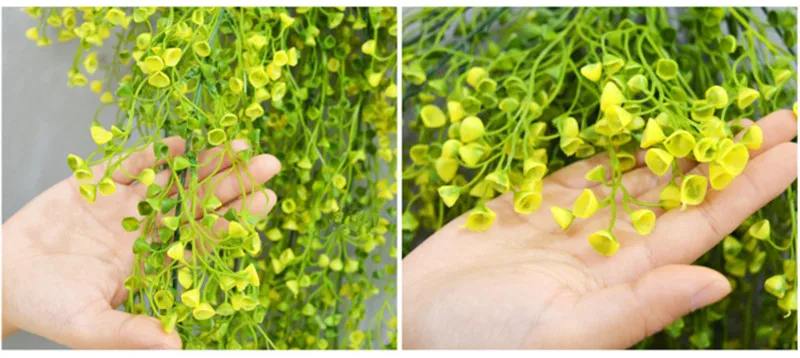 Flone A Bunch Of 5 Branches Artificial Flower Hanging Orchid Rattan Fake Flower Plastic Wall Hanging Home Restaurant Decoration (2)