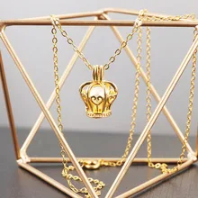 Romantic Gold Qeen Crown Heart Pearl Cage Pendant Necklace Aromatherapy Diffuser Locket Pendants Jewelry Choker for Women Girls
Romantic Gold Qeen Crown Heart Pearl Cage Pendant Necklace Aromatherapy Diffuser Locket Pendants Jewelry Choker for Women Girls