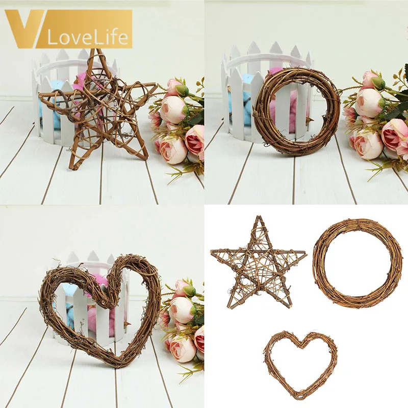 1PC DIY Rattan Wreath Garland 10/15/20/25/30cm Artificial Brown Heart Round Fivestar Home Window Door For Easter Christmas
1PC DIY Rattan Wreath Garland 10/15/20/25/30cm Artificial Brown Heart Round Fivestar Home Window Door For Easter Christmas