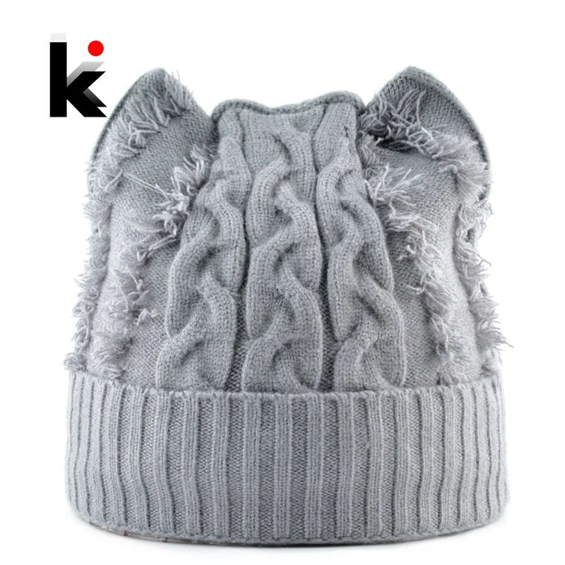 Winter Knitted Hats Women Cute Cat Ears Beanies Skullies Female Knit Angora Warm Caps With Ear Girls Fashion Bonnet Femme
Winter Knitted Hats Women Cute Cat Ears Beanies Skullies Female Knit Angora Warm Caps With Ear Girls Fashion Bonnet Femme
