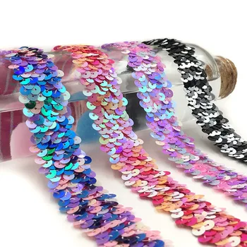 2Meter Rainbow Color 3CM Sequin Trim Elastic Lace Spangle Ribbon DIY Handcraft Sewing Headdress Curtain Accessories Decoration
2Meter Rainbow Color 3CM Sequin Trim Elastic Lace Spangle Ribbon DIY Handcraft Sewing Headdress Curtain Accessories Decoration