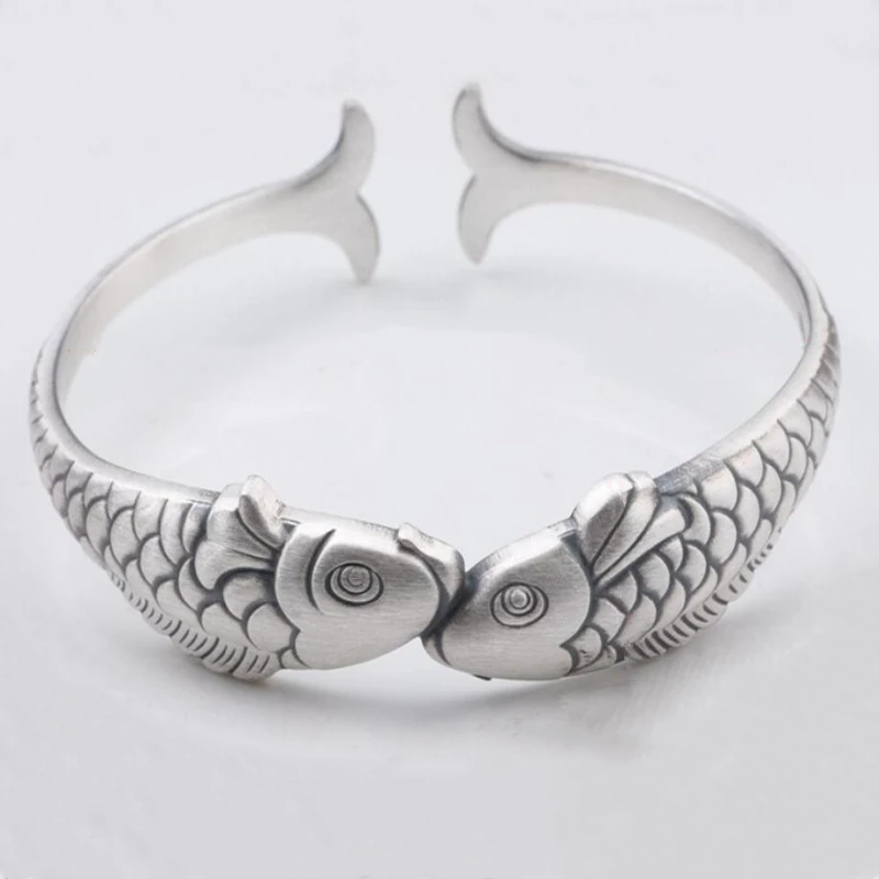 WYEAIIR Vintage Original Literary Two Fish Sweet Exquisite Creative 925 Sterling Silver Female Resizable Bangles
WYEAIIR Vintage Original Literary Two Fish Sweet Exquisite Creative 925 Sterling Silver Female Resizable Bangles