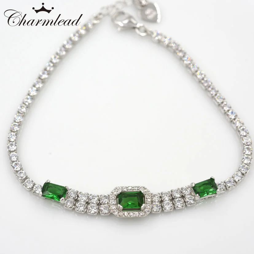 Charmlead 2017 New 100% 925 sterling silver Bracelet for Women with Green CZ 925 Silver Charm Bracelets High Quality Jewelry
Charmlead 2017 New 100% 925 sterling silver Bracelet for Women with Green CZ 925 Silver Charm Bracelets High Quality Jewelry