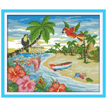 Summer Beach Cross Stitch 11CT 14CT Handmade Cross Stitch Set landscape Cross-stitch Kit Embroidery Needlework
Summer Beach Cross Stitch 11CT 14CT Handmade Cross Stitch Set landscape Cross-stitch Kit Embroidery Needlework