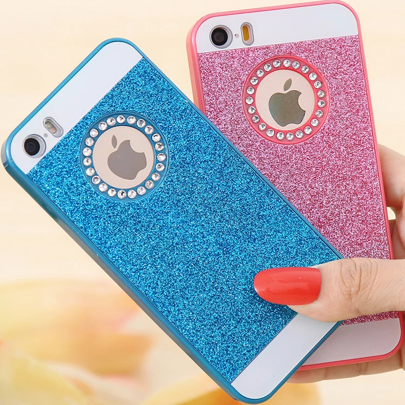 Luxury Fundas Cute Candy Glitter Bling Logo Crystal Diamond Case For iPhone 4 4S 5 5S SE 6 6S Plus Hard Phone Back Cover Cases |