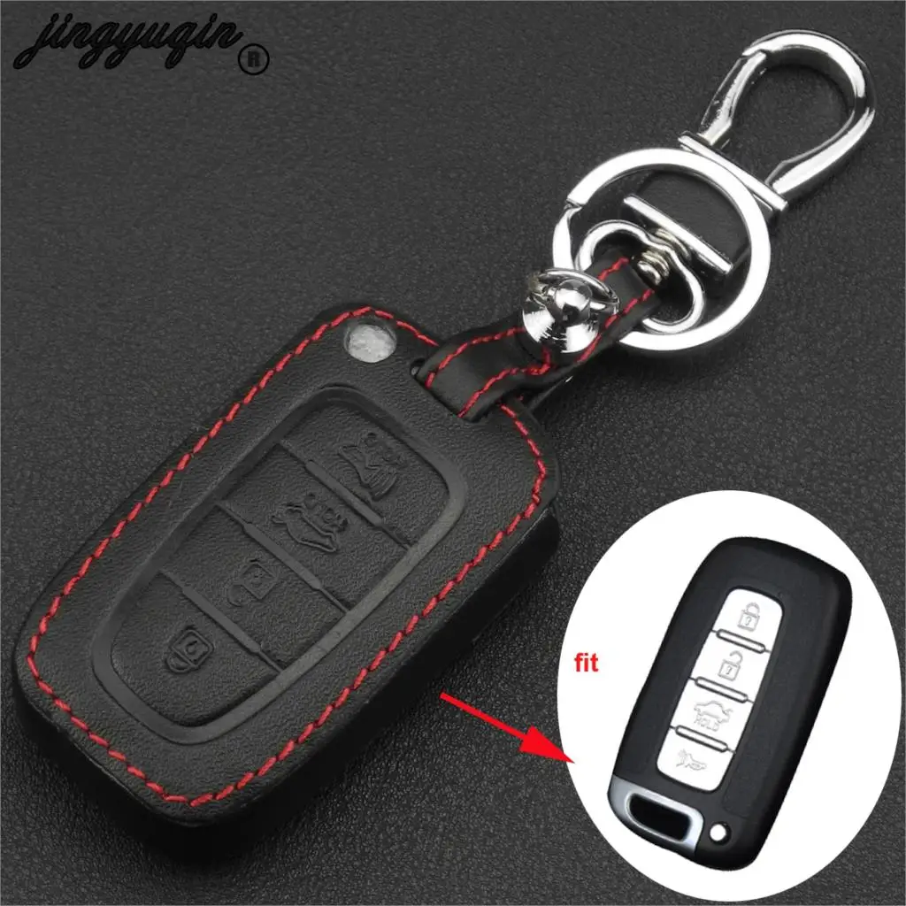 jingyuqin 4 Button Remote Leather Car Key Cover Case For Hyundai Long Move IX35 Sonata 8 For Kia Chi Ran K2 Furui Di k5 keychain
jingyuqin 4 Button Remote Leather Car Key Cover Case For Hyundai Long Move IX35 Sonata 8 For Kia Chi Ran K2 Furui Di k5 keychain