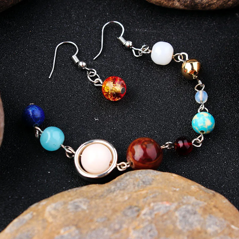Asymmetric Universe Earring Galaxy the Eight Planets Solar System Beads Dangle Earrings Energy Star Natural Stone for Women Gift
Asymmetric Universe Earring Galaxy the Eight Planets Solar System Beads Dangle Earrings Energy Star Natural Stone for Women Gift