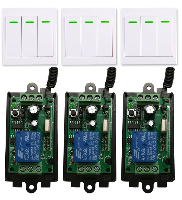 DC 9V 12V 24V 1 CH 1CH RF Wireless Remote Control Switch System Receiver+3CH 86 Wall Panel Transmitter,315/433.92 MHZ shutters
DC 9V 12V 24V 1 CH 1CH RF Wireless Remote Control Switch System Receiver+3CH 86 Wall Panel Transmitter,315/433.92 MHZ shutters