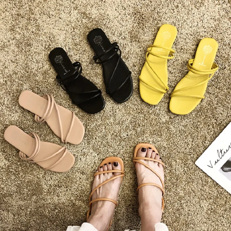2019 summer new two wear a word with flat shoes sandals women
2019 summer new two wear a word with flat shoes sandals women