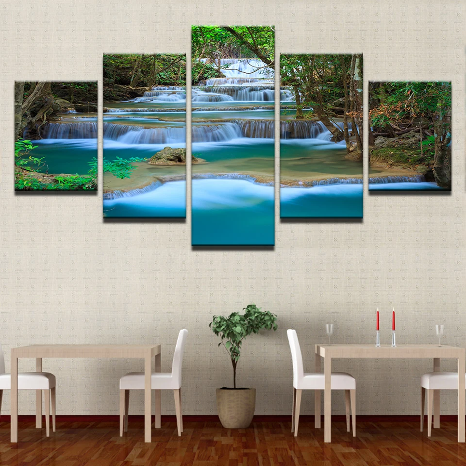 Modular Canvas Wall Art HD Prints Pictures Home Decor 5 Pieces Landscape Waterfall Posters Forest Trees Lake Paintings Frameless
Modular Canvas Wall Art HD Prints Pictures Home Decor 5 Pieces Landscape Waterfall Posters Forest Trees Lake Paintings Frameless