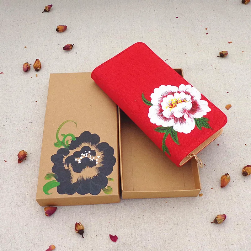 Women Ladies Handmade Ink Painting Peony Flowers Long Red Zipper Wallet Card Money Holder Clutch Purse Wallets Mother's Day Gift
Women Ladies Handmade Ink Painting Peony Flowers Long Red Zipper Wallet Card Money Holder Clutch Purse Wallets Mother's Day Gift