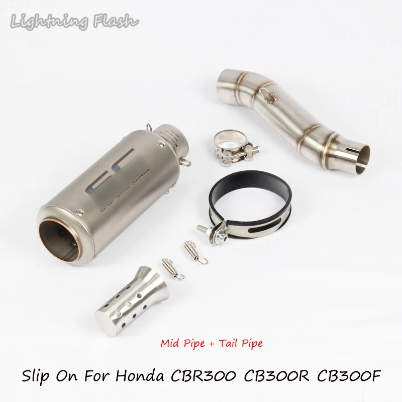 For Honda BC300R Until 2017 Motorcycle Exhaust Muffler Pipe With DB Killer Stainless Steel Middle Pipe CBR300 CB300F Until 2018
For Honda BC300R Until 2017 Motorcycle Exhaust Muffler Pipe With DB Killer Stainless Steel Middle Pipe CBR300 CB300F Until 2018