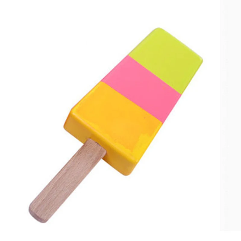 Fashion Wooden Ice Cream Stick Food Pretend Role Play Toys With Vivid Color