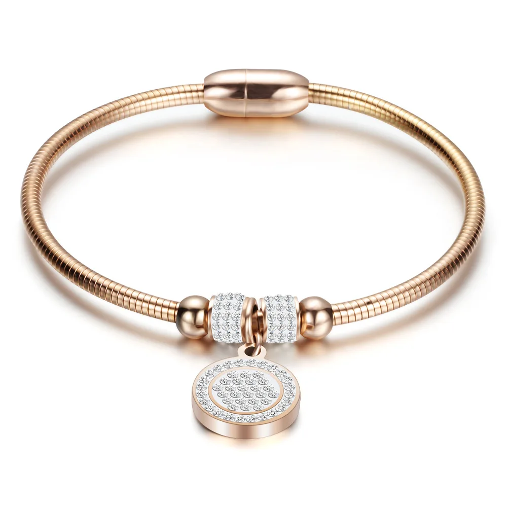 Luxury Crystal Pendant bangles Rose Gold Stainless Steel Bracelet For Women jewellery pulseiras bijoux sieraden brazalete mujer
Luxury Crystal Pendant bangles Rose Gold Stainless Steel Bracelet For Women jewellery pulseiras bijoux sieraden brazalete mujer