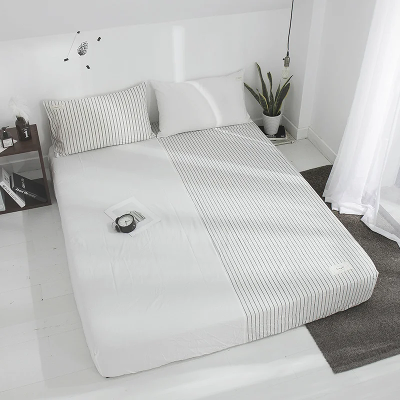 Bed Sheet Pillowcase 3Pcs Pure Colour Bed Linen Cotton Queen Size Mattress Covers Fitted Sheet Sets With Elastic For King Size
Bed Sheet Pillowcase 3Pcs Pure Colour Bed Linen Cotton Queen Size Mattress Covers Fitted Sheet Sets With Elastic For King Size