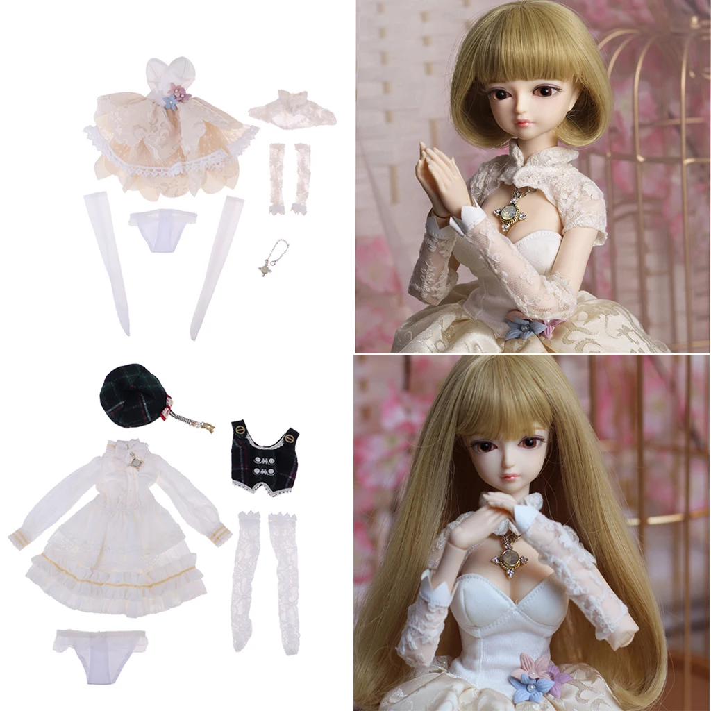 2 PCS Trendy Princess Long Sleeve Skirt, Tube Top Dress Suit Party Accs for 1/4 BJD Doll Dress Up Accssory Dress Set 2 PCS Trendy Princess Long Sleeve Skirt, Tube Top Dress Suit Party Accs for 1/4 BJD Doll Dress Up Accssory Dress Set