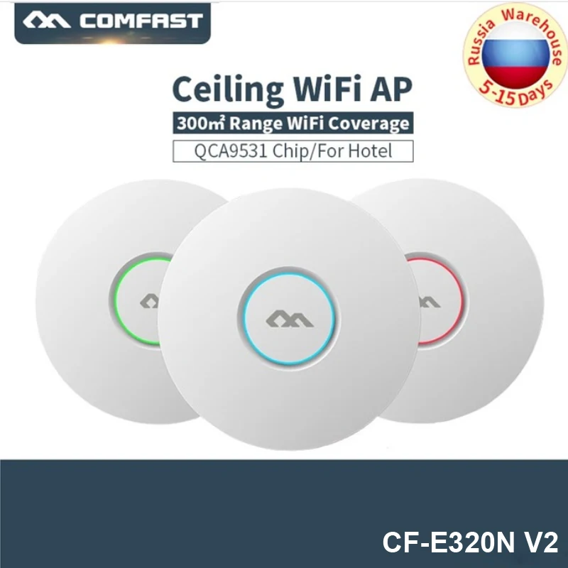 COMFAST E320NV2 300Mbps Wireless WiFi Ceiling AP 802.11b/g/n Indoor Open DDwrt Access Point With 16 Flash 48V POE Wifi Amplifier
COMFAST E320NV2 300Mbps Wireless WiFi Ceiling AP 802.11b/g/n Indoor Open DDwrt Access Point With 16 Flash 48V POE Wifi Amplifier
