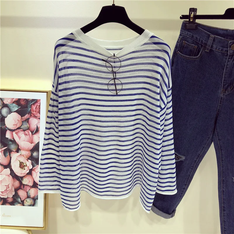 Early autumn fashion loose casual perspective striped wild ice silk sweater blouse sunscreen long-sleeved blouse 338-1#
Early autumn fashion loose casual perspective striped wild ice silk sweater blouse sunscreen long-sleeved blouse 338-1#