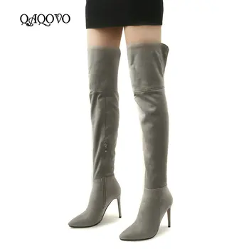 2019 Fashion Over The Knee Boots Women Faux Suede Sexy Thin High Heel Thigh Boots Pointed Toe Zipper Autumn Winter Female Shoes
2019 Fashion Over The Knee Boots Women Faux Suede Sexy Thin High Heel Thigh Boots Pointed Toe Zipper Autumn Winter Female Shoes