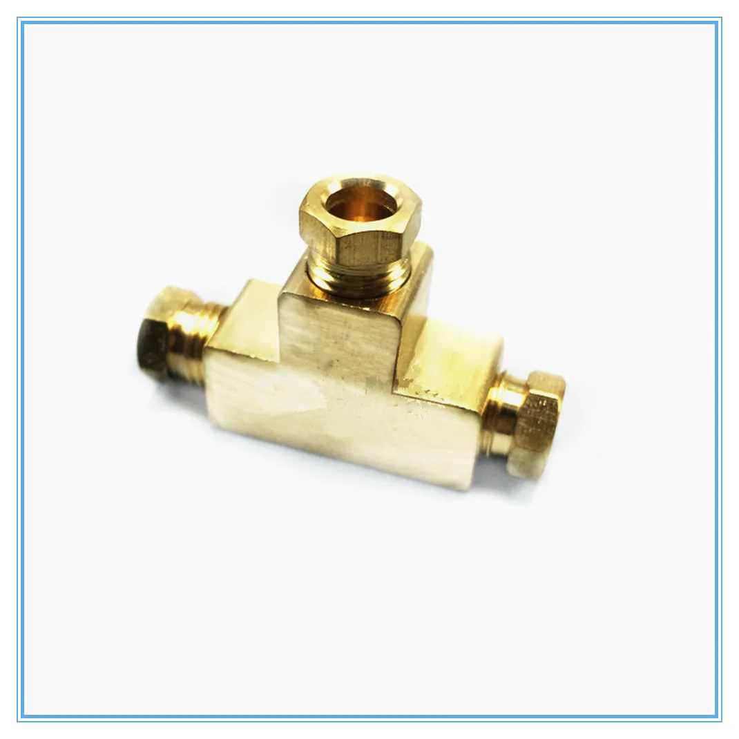 Three-way copper joint lubrication pump tubing joint M8 M10 card sleeve tubing connector
Three-way copper joint lubrication pump tubing joint M8 M10 card sleeve tubing connector