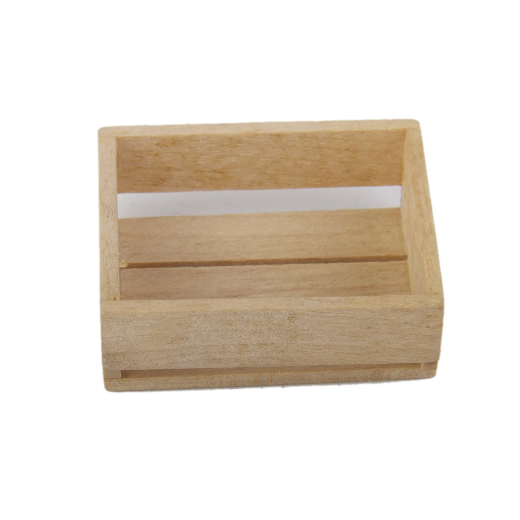 Vintage Style Natural Wooden Basket Box for 1/12 Sacle Dollhouse Kitchen Doll House Furniture Toys Kits Vintage Style Natural Wooden Basket Box for 1/12 Sacle Dollhouse Kitchen Doll House Furniture Toys Kits