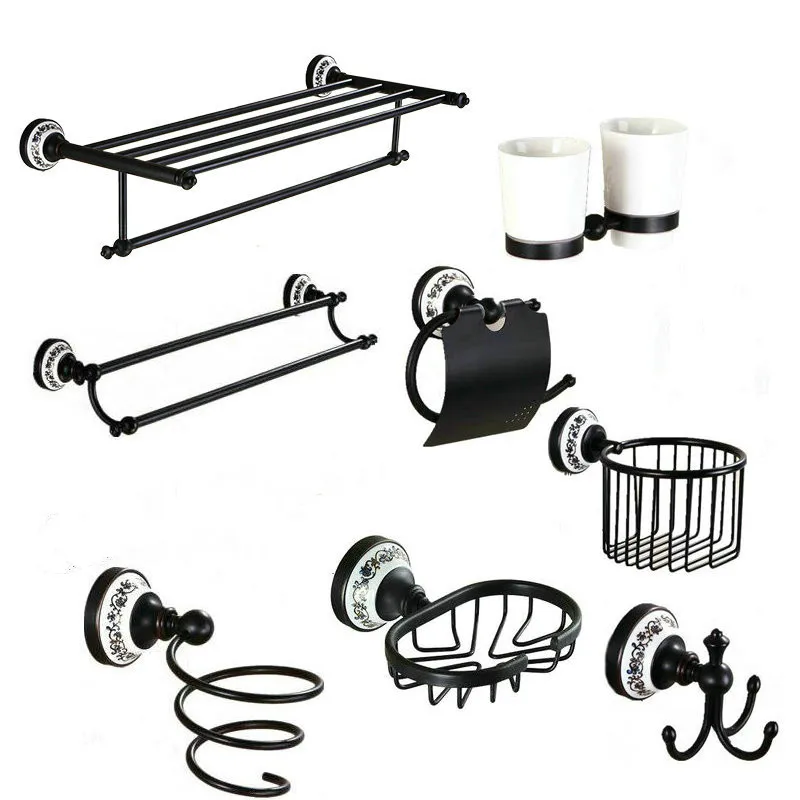 Copper bathroom hardware kit black toilet paper holder ceramic base square double racks retro luxury safety rails
Copper bathroom hardware kit black toilet paper holder ceramic base square double racks retro luxury safety rails