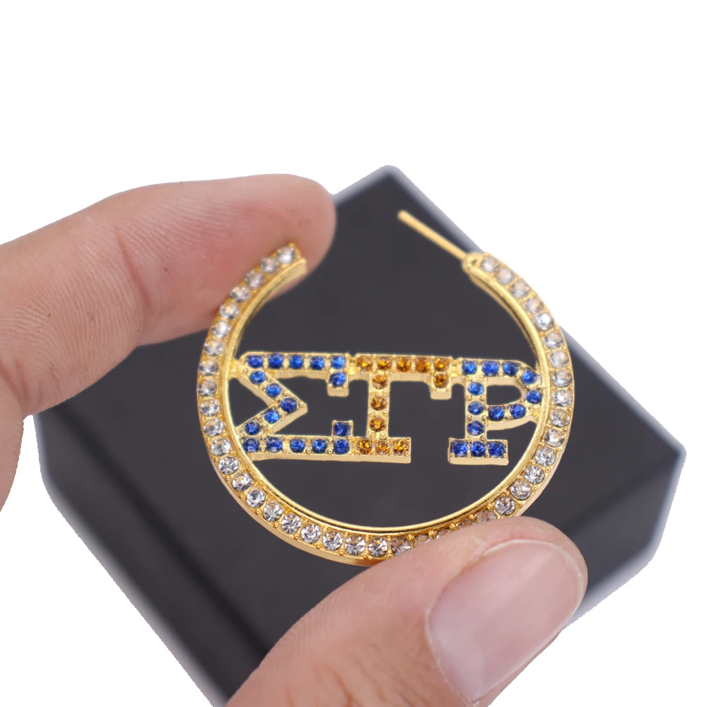 Double Nose Metal Golden Crystal Greek Letter SGR Sigma Gamma Rho Earring Sorority Jewelry For Society Women Gift
Double Nose Metal Golden Crystal Greek Letter SGR Sigma Gamma Rho Earring Sorority Jewelry For Society Women Gift