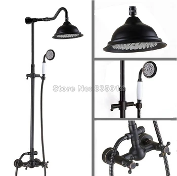 Luxury Wall Mounted Black Oil Rubbed Bronze Rain Shower Faucet Set with Shower Head & Bathroom Dual Handles Mixer Taps Wrs702
Luxury Wall Mounted Black Oil Rubbed Bronze Rain Shower Faucet Set with Shower Head & Bathroom Dual Handles Mixer Taps Wrs702