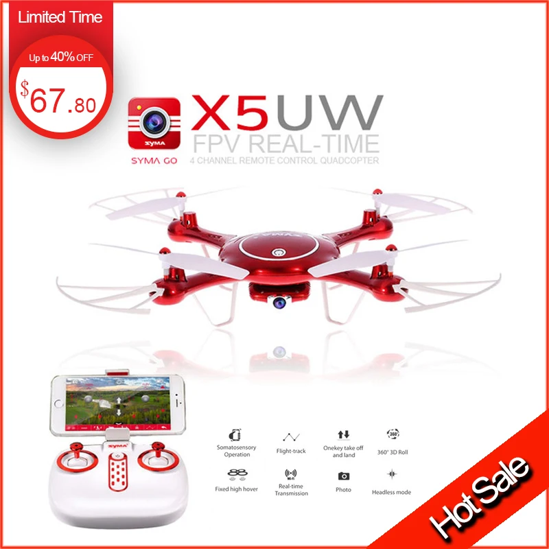 Syma X5UW rc quadcopter drones with 720P HD Camera Barometer Set Height Function and One Extra Battery RTF VS Syma X5C X5SW
Syma X5UW rc quadcopter drones with 720P HD Camera Barometer Set Height Function and One Extra Battery RTF VS Syma X5C X5SW