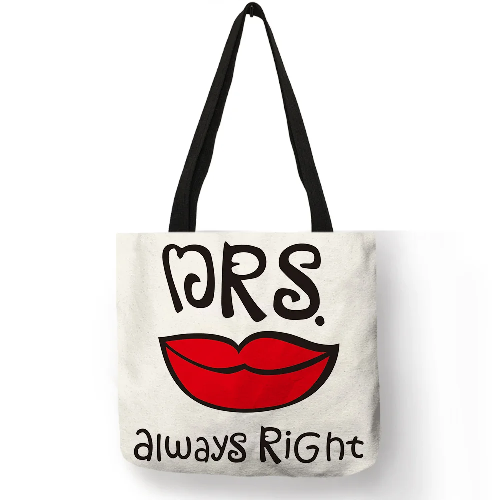 New Love Theme Tote Bag Bowknot Red Lip Letter Mrs Right Print Shoulder Bag Durable Linen Portable Easy Carry Handbag for Women
New Love Theme Tote Bag Bowknot Red Lip Letter Mrs Right Print Shoulder Bag Durable Linen Portable Easy Carry Handbag for Women