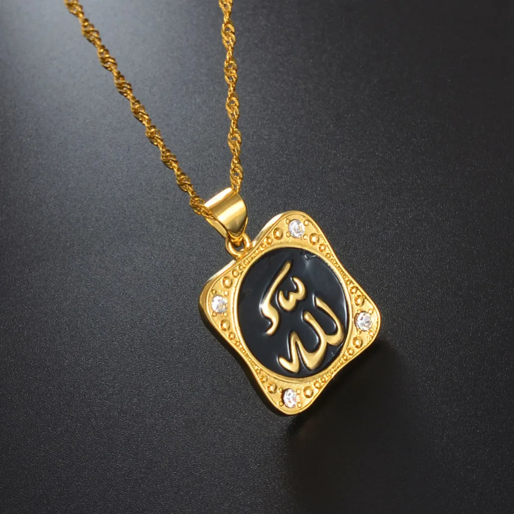 45cm Chain Necklaces Allah Pendants Islam for Women Girl Arab Muslim Jewelry Gold Color | Украшения и аксессуары