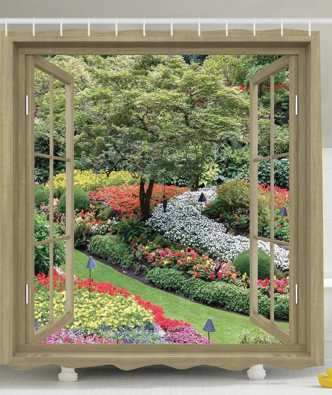 Shower Curtain Bath Decor Japanese Garden with Flowers Plants and Grass Panoramic Picture Rustic Wooden Windows Bathroom
Shower Curtain Bath Decor Japanese Garden with Flowers Plants and Grass Panoramic Picture Rustic Wooden Windows Bathroom