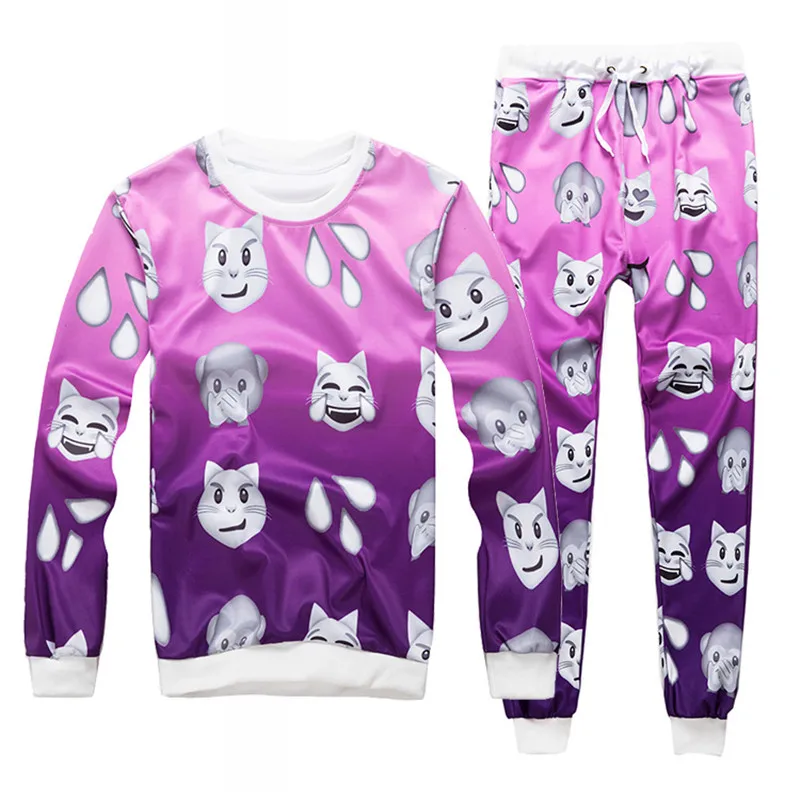 EMOJI style 2017 New Fashion Mens/Womens Water drop Monkey Cat EMOJI Printed 3D Sweatshirt & jogger Pants Casual Tracksuits
EMOJI style 2017 New Fashion Mens/Womens Water drop Monkey Cat EMOJI Printed 3D Sweatshirt & jogger Pants Casual Tracksuits