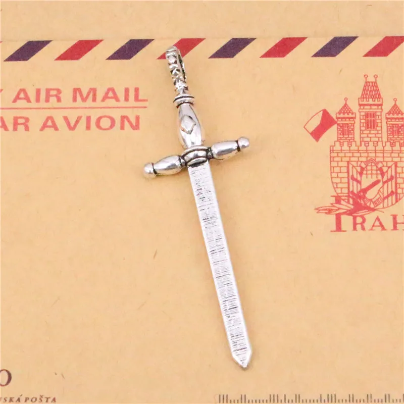 8 pcs Sword Charms Fashion Pendants Bracelet Necklace Accessories Jewelry Making Handmade,Tibetan Silver Plated 59*19mm
8 pcs Sword Charms Fashion Pendants Bracelet Necklace Accessories Jewelry Making Handmade,Tibetan Silver Plated 59*19mm