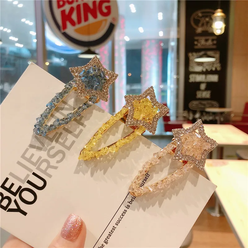 Korea Handmade Fresh Crystal Star Rhinestone Women Girls Barrettes BB Hairpins Hair clips Head Wear Accessories-JQAWHRP057C5
Korea Handmade Fresh Crystal Star Rhinestone Women Girls Barrettes BB Hairpins Hair clips Head Wear Accessories-JQAWHRP057C5