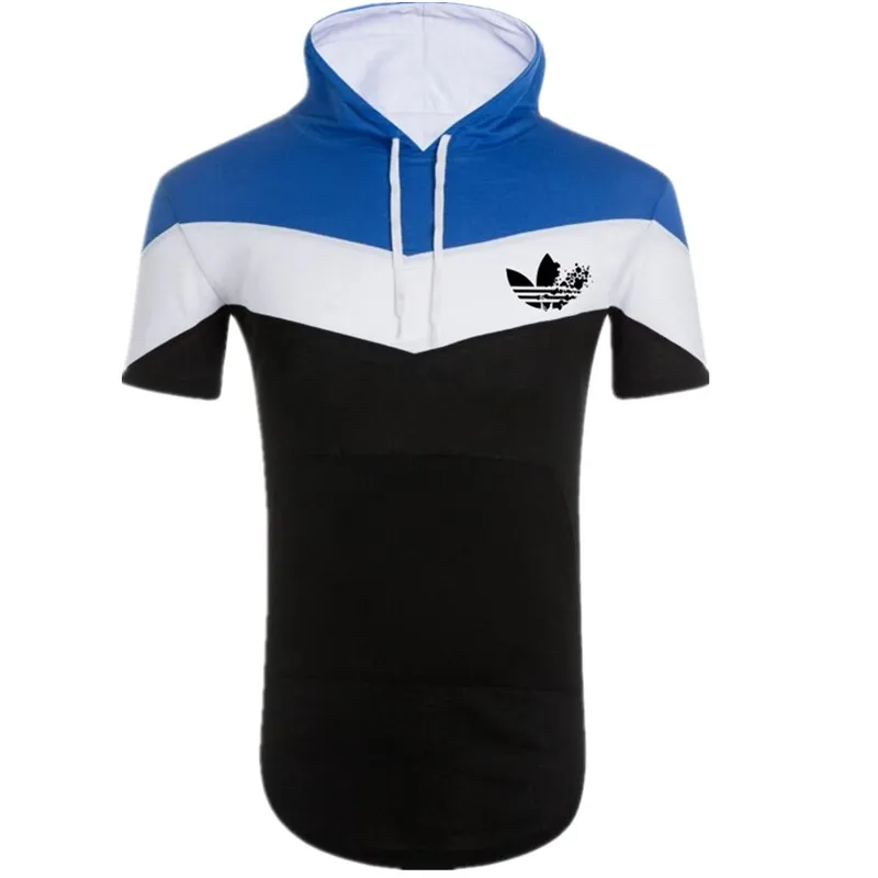 2019 T-shirt men's brand short-sleeved T-shirt printing three-color stitching tops hooded T-shirt tops women's men's streetwear
2019 T-shirt men's brand short-sleeved T-shirt printing three-color stitching tops hooded T-shirt tops women's men's streetwear