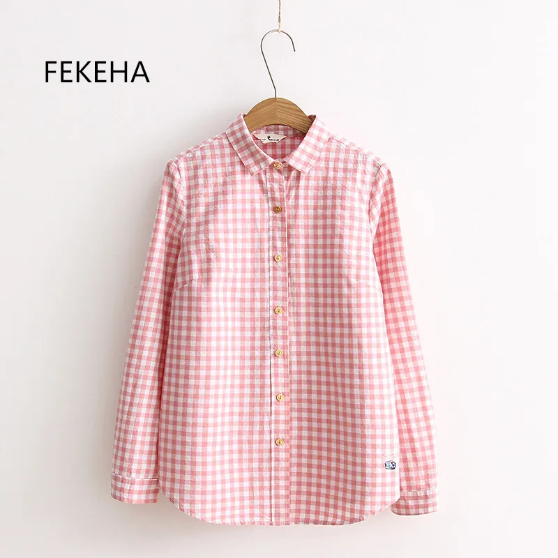 FEKEHA Cotton Long Sleeve Blouse Women With Embroidery Plaid Shirts For Women Autumn Blue Yellow Lady Tops Work Blouses Office
FEKEHA Cotton Long Sleeve Blouse Women With Embroidery Plaid Shirts For Women Autumn Blue Yellow Lady Tops Work Blouses Office