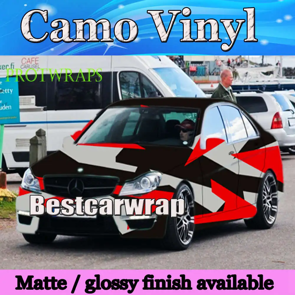 large pixel camouflage vinyl car wrapping film with air bubble free.jpg