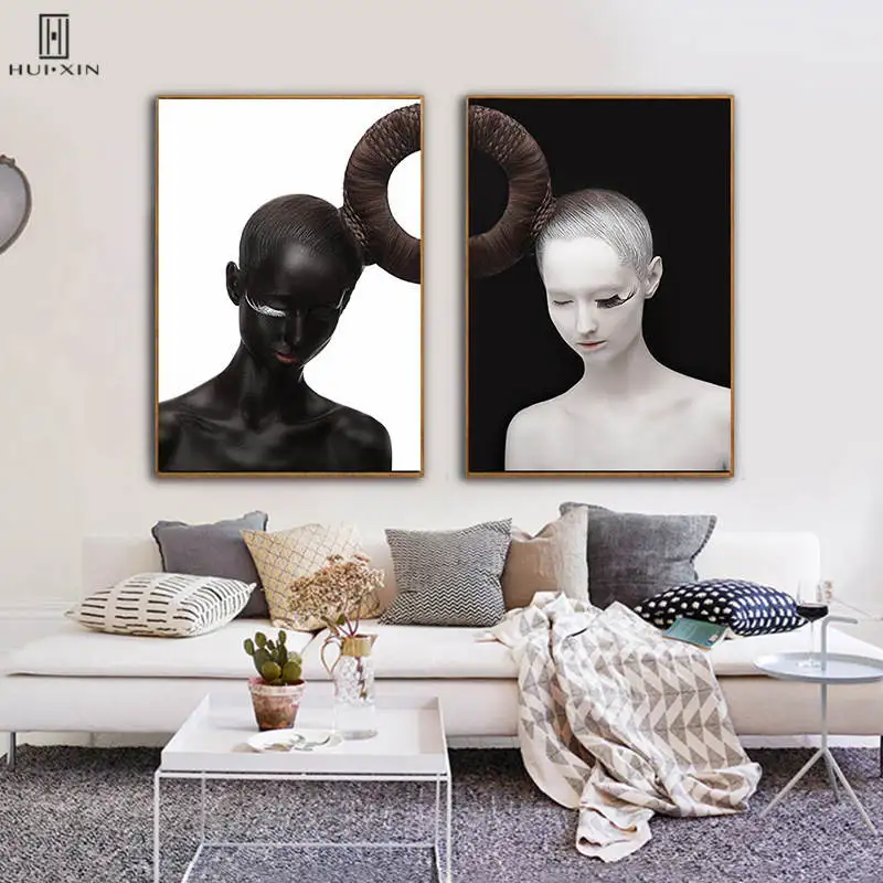 Minimalist Abstract Unframed Posters Black And White Woman Their Hair Each A Semicircle Canvas Images For Living Room Decor
Minimalist Abstract Unframed Posters Black And White Woman Their Hair Each A Semicircle Canvas Images For Living Room Decor