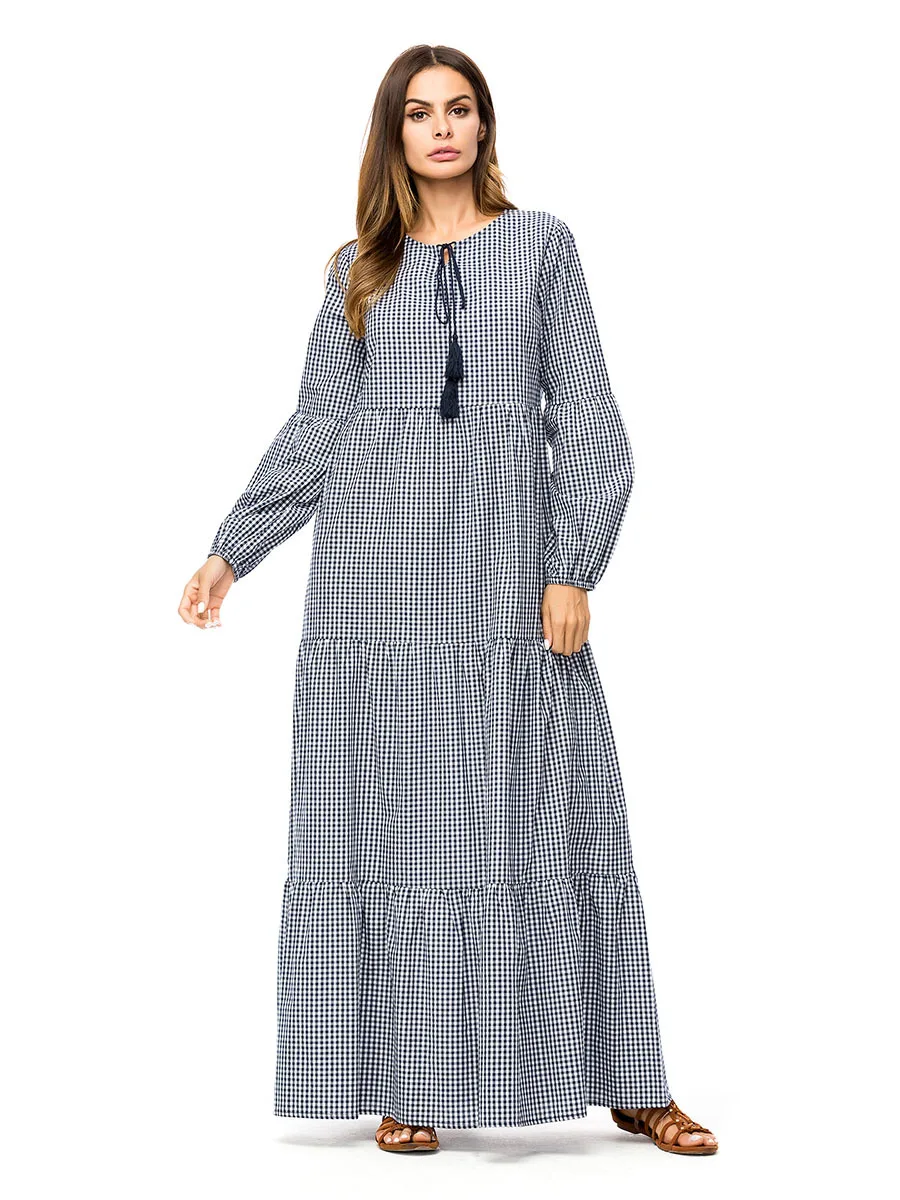 Casual Maxi Dress Plaid Abaya Full Length Dresses Plus Size Kimono Vintage Long Robe Gowns Swing Ramadan Muslim Islamic Clothing
Casual Maxi Dress Plaid Abaya Full Length Dresses Plus Size Kimono Vintage Long Robe Gowns Swing Ramadan Muslim Islamic Clothing