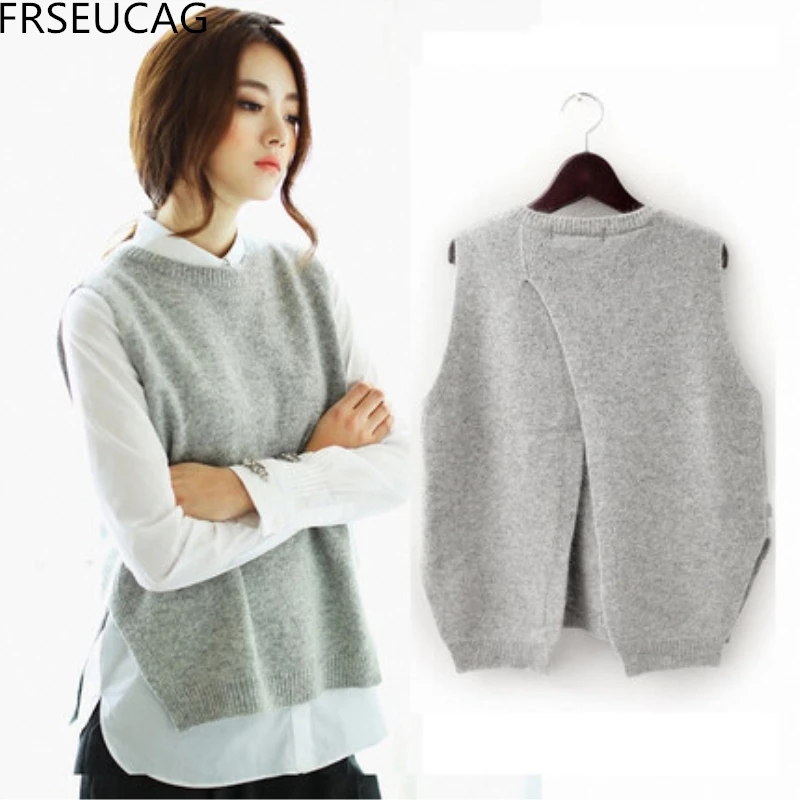 FRSEUCAG 2017The new cashmere vest back to open the knit vest woman round neck loose jacket sweater coat waistcoat
FRSEUCAG 2017The new cashmere vest back to open the knit vest woman round neck loose jacket sweater coat waistcoat