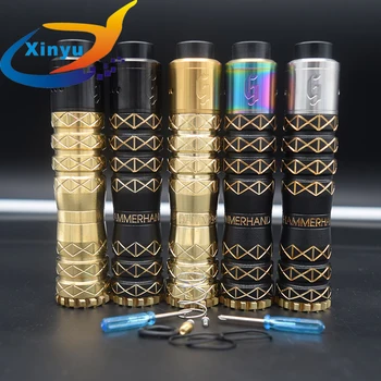 2018 newest HAMMERHAND mod kit 18650 battery 25mm brass Mechanical Vaporizer mod vape with 528 GOON 25 RDA Adjustable tank
2018 newest HAMMERHAND mod kit 18650 battery 25mm brass Mechanical Vaporizer mod vape with 528 GOON 25 RDA Adjustable tank